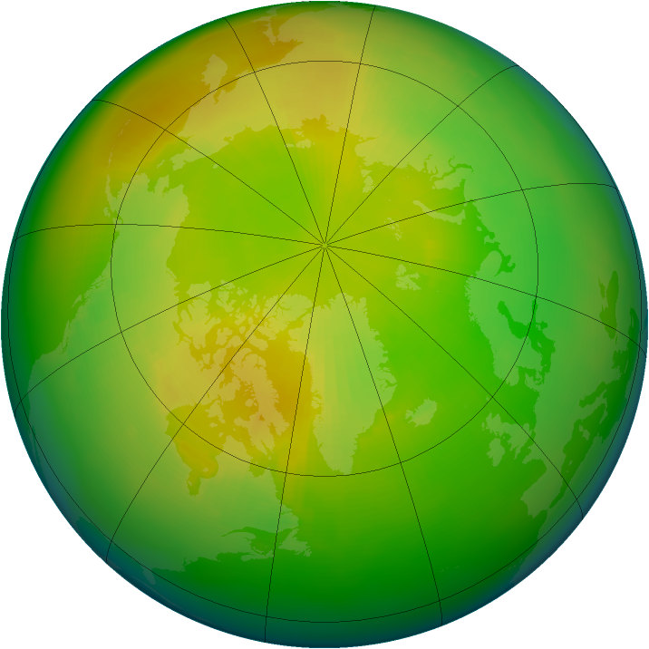 Arctic ozone map for April 1993